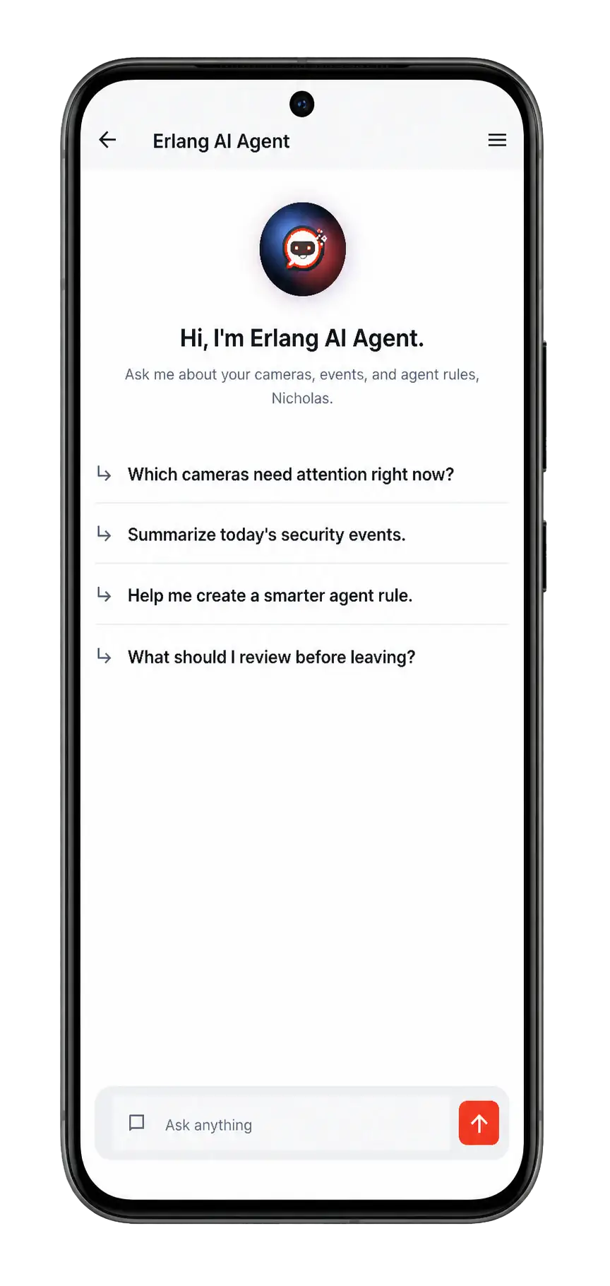 Erlang AI mobile agent chat